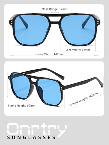 Image of Onrtry Retro Aviator Sunglasses Women Men 70s Vintage Square Frame Sun Glasses UV400 Shades