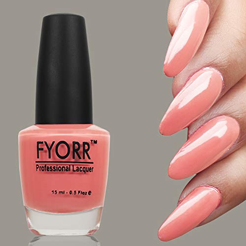 Image of Peach Professional Nail Polish | Long Lasting, Quick Dry, Chip Resistant, High Shine Nail Paint | Smooth & Easy Application, Vibrant Trendy Shades for Women & Girls Party Daily Use 15ml