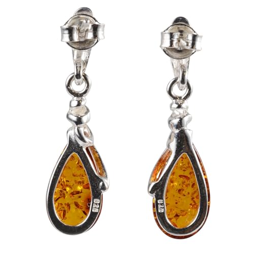 Amber Earrings - 925 Baltic Honey Amber Dangling Earrings "Eleanor" - GIA Certified - Gemstone Dangle Earrings - Sterling Silver Jewelry Collection4