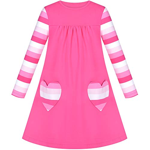 Image of Sunny Fashion Girls Outfit Set 2 Piece Cotton Heart Casual Dresss Top Pants