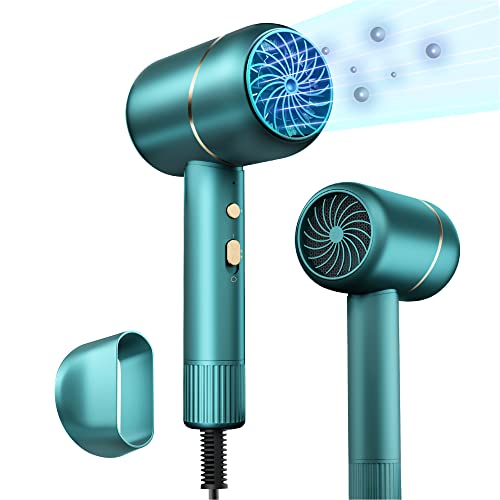 Ionic Hair Dryer - Kingdom Cares Compact Travel Hair Dryer Blow Dryer Portable Hairdryer, Mini & Light Weight & Fast Drying For Women And Men With Cool Air Setting & Concentrator Nozzle Attachment #TOP11