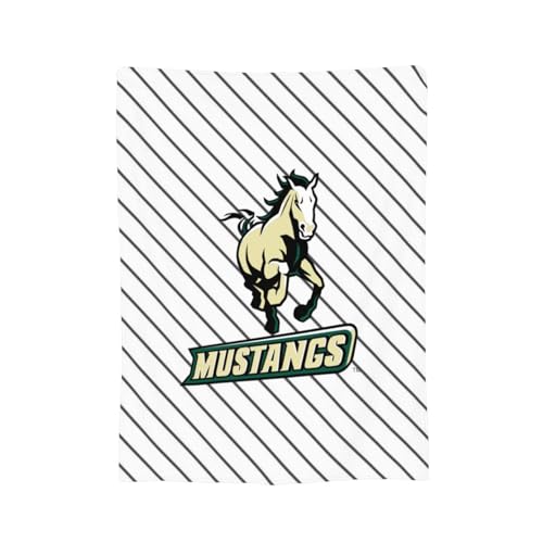 Cal Poly Mustangs Fleece Blanket Very Soft Microfiber Flannel Blanket for Couch Warm and Cozy