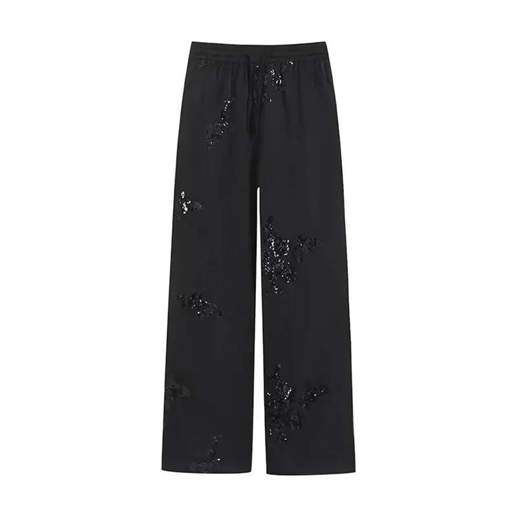 Women Fashion Versatile Heavy Industry Embroidered European American Summer Trousers