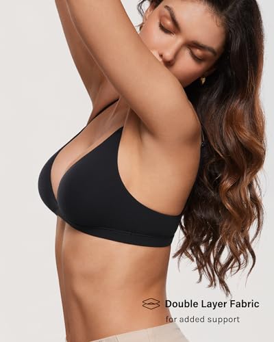 INLYRIC Women's Inbarely Triangle Bralette Plunge Unlined Seamless Bra No Underwire Sexy Comfortable Everyday4