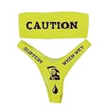 Funny Bikini Sets for Women, Two Piece Swimsuit Graphic Crop Bra Top and High Waisted Bottoms Swimwear (G, Small)