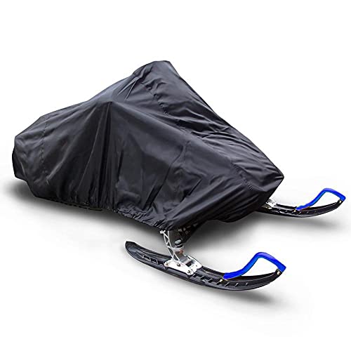 UCARE Snowmobile Cover Upgraded 420D Fabric and Waterproof Snow Machine Sled Cover with Waterproof Strip Snowmobile Storage Cover Fits up to 145” (Black, 145