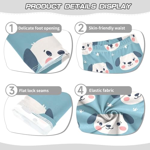 Puppy Face Girls Leggings,Workout Leggings for Girls Toddler Athletic Legging Size for 3-10T3