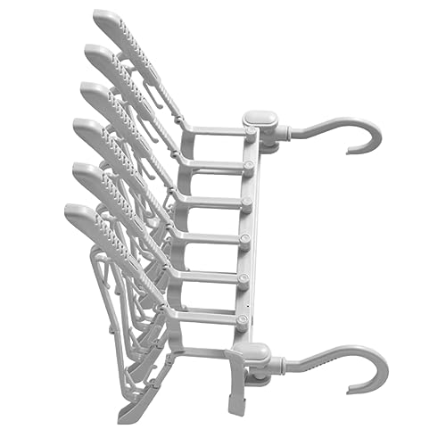 OUNONA 1PC Foldable Clothes Rack Multi Functional Telescopic Hanger for Efficient Clothing Storage Portable and Space Saving Design for Use Grey