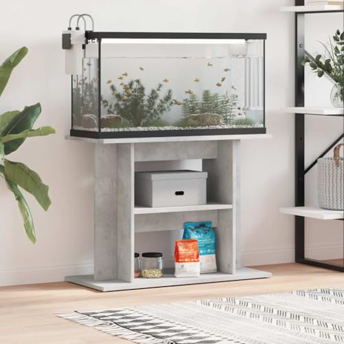 vidaXL Aquariumständer Betongrau 80 x 35 x 60 cm Holzwerkstoff