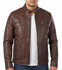 Quilted Choclate Leather Biker Jacket