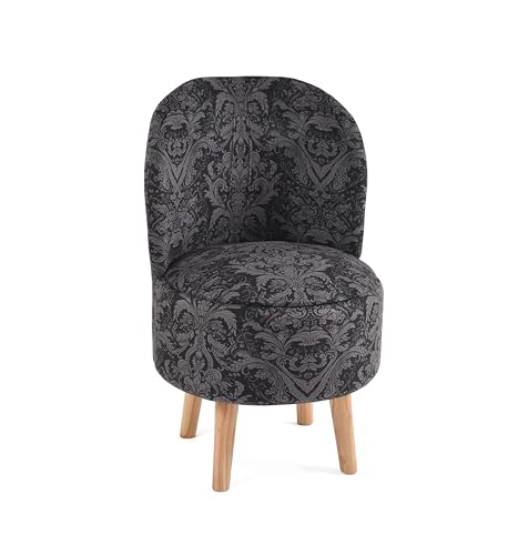 Image of SR Ottoman Chair Pouffes Stool for Living Room Mudda Sitting Furniture Footrest Seat Pouffe Puffy Foam Stool Printed Pouffes for Sitting Foot Rest, (18x32 Inch, Black)