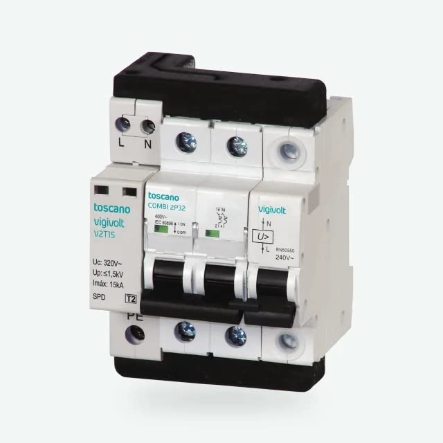 Protector sobretensiones mixto TOSCANO COMBI-2P20T15B Bifasico 10002804