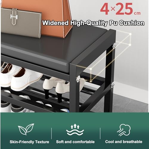 Banc à chaussures rembourré et résistant aux intempéries pour balcon