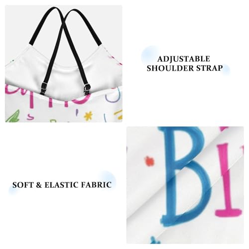 susiyo Pattern Happy Birthday Girls One Piece Swimsuits Quick Dry Swimwear Bathing Suit for Beach 3-10 T, 3 Years Old3