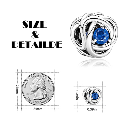 VALGACLS Birthstone Charms for Bracelet Necklace - 925 Sterling Silver Happy Birthday Charm for Women Girls Jewelry Gifts 6