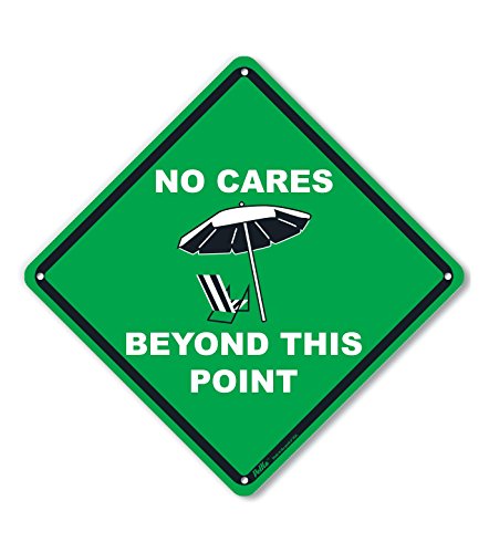 Panneau aluminium vert No Cares Beyond This Point 25,4x25,4 cm