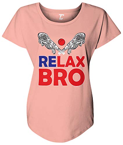 Relax Bro - Lacrosse Player Sports LAX Women's Dolman (Pink, Small)