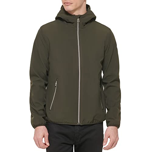 GUESS Men's Softshell Long Sleeve Hood Jacket