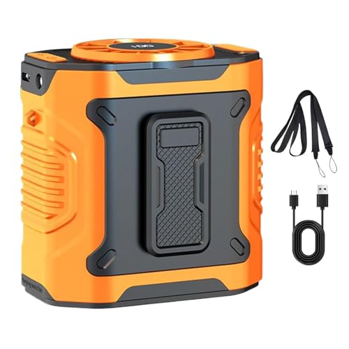 Clip de ventilador de cintura, ventilador de cintura para exteriores - Ventilador portátil de viaje recargable con 100 velocidades, cinturón de flujo de aire de 5000 mAh, dispositivo