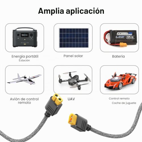 Cable XT60 de 3 metros para conectar paneles solares en camping 5