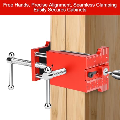 Image of 2Pack Cabinet Clamps for Installing Cabinets, Face Frame Clamps & Claw for Cabinet, Essential Cabinet Tools with 3 Sizes Hole Drilling Guide for Precise Alignment & Installation