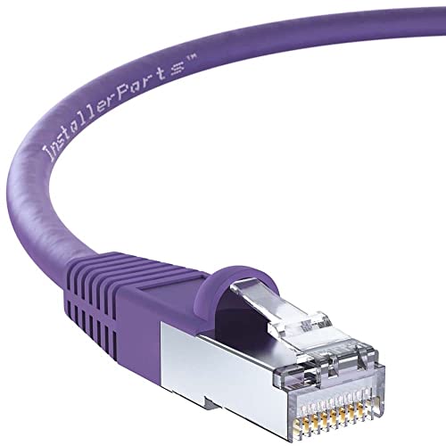 Image of InstallerParts Ethernet Cable CAT6 Cable Shielded (SSTP /SFTP) Booted 10 FT - Purple - Professional Series - 10Gigabit /Sec Network /High Speed Internet Cable, 550MHZ
