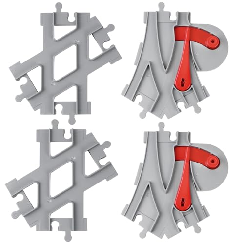 HOTUT Bausteine Zug Schienen, 4 Stück City Zug Schienen,...