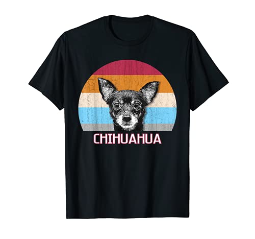 Chihuahua Dog Lover Owner Retro Vintage Distressed dog T-Shirt, Black