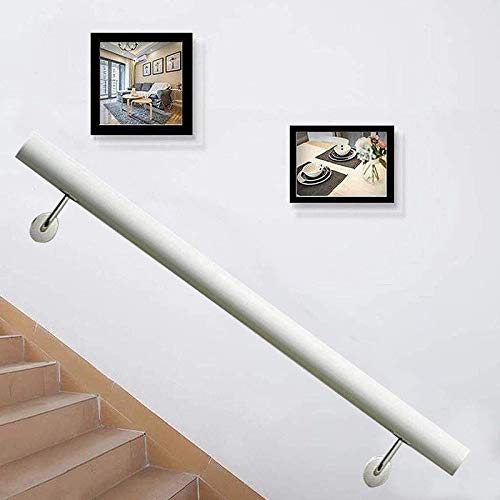 Rampe d'escalier pour escalier intérieur et protection murale MObyat en bois blanc - 5