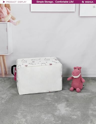 Image of Rectangular Storage Basket with Handles Gift Basket Room Decor Nursery Bin Organizer Box (Rec-Love cat)