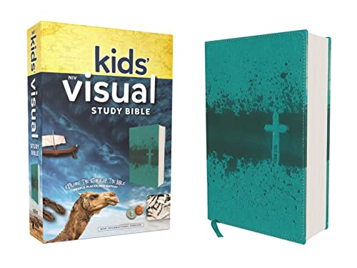 NIV, Kids' Visual Study Bible, Leathersoft, Teal, Full Color Interior: Explore the Story of the...