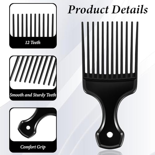 Peines para cabello rizado 2 piezas, negro miniatura 3