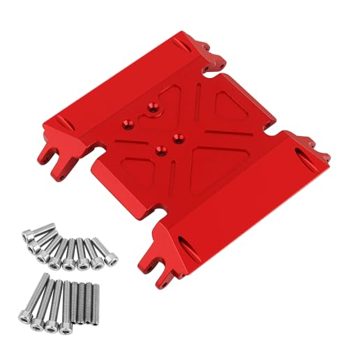 Pothyes CNC Aluminum Center Gearbox Mount Transmission Skid Plate for Axial Wraith 90018 1/10 RC Crawler Upgrade Part (red)