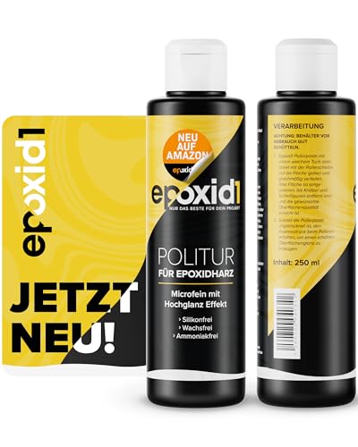 epoxid1® Polierpaste Epoxidharz | 250ml | Epoxidharz Polierpaste für Hochglanz-Finish | Microperl-Technologie | Politur für Kunstharz, Resin & Kunststoff