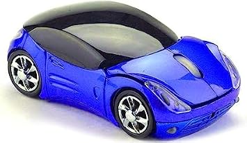 2.4G Wireless Mouse 3D Car Shape Wireless Optical Mouse USB Receiver for Laptop PC F-car, Blue