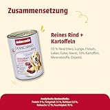 animonda GranCarno Hunde Nassfutter Sensitiv Reines Rind + Kartoffeln (6 x 400g), getreidefreies Hundenassfutter ohne Zucker, für ausgewachsene Hunde, mit frischen fleischigen Zutaten