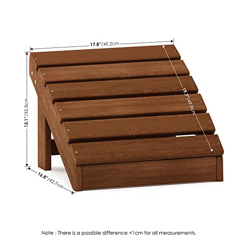 Furinno Tioman kleiner Adirondack Fußschemel in Teaköl, Natur, 45.2 (B) x 33.3 (H) x 42.7 (T) cm