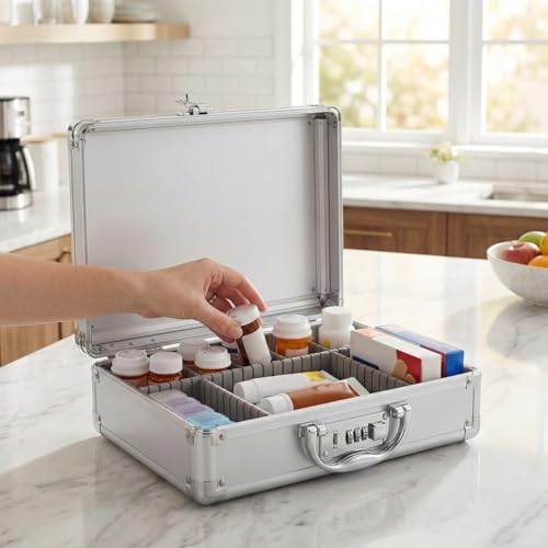 Boîte à outils en aluminium Didiseaon grand format avec serrure à code pour voiture - 3