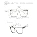 ShadyVEU Oversized Fashion Square Sunglasses Flat Top 100% UV Protection Trapezoid Shape Bold Big XL Large (Clear Frame, Clear Lens)