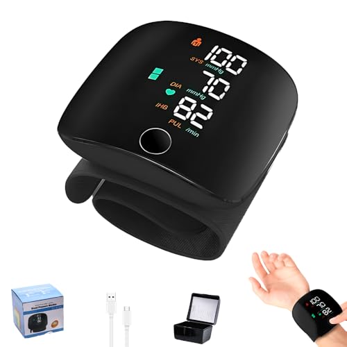 WDKXCN Wrist Blood Pressure Monitor, Accurate Blood Pressure Monitors Wrist with 99x2 Reading Memory, Bp Machine with Large Led Screen & Automatic Voice, for Adult Elder at Home or Travel