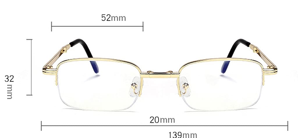 Elegantes anteojos de Lectura Plegables, lectores de Metal, compactos, antifatiga Visual/deslumbramiento, Que Incluyen Estuche para anteojos, paño de Limpieza (Tamaño : +2.5)