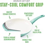 GreenLife Soft Grip Healthy Ceramic Nonstick, 15 Piece Cookware Pots and Pans Set, Induction, PFAS-Free, Dishwasher Safe, Turquoise