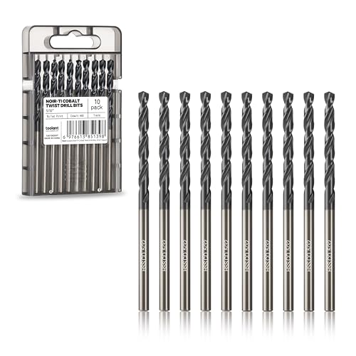 Image of toolant 5 /32 inch Cobalt Drill Bit Set(Pro) Titanium Aluminum Nitride Coated (TiAlN), 10-Piece Bulk