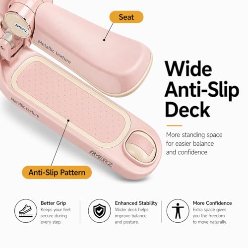 Image of Multi-Functional 2 in 1 Kids Kick Scooter with Foldable Seat | Adjustable Handlebar | PU LED Flashing 3 Wheels | for Boys & Girls Age 3-14 Years (KS-110 Pink)