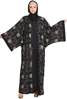 قطعتين الخامة بيزك كريشه و رويال شيفون مشجر ثري دي المقاس وان سايز تلبيس لحد ٩٠ كيلو للنساء GAMAL SONS FOR ABAYA GS-454Parent