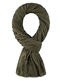 ALLEE DU FOULARD - Cheche, Écharpe, Chale Premium - Kaki Foncé - 100% Coton - Taille 200...