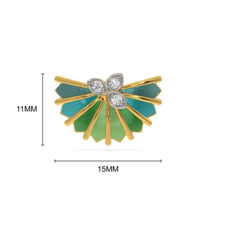 Image of Kisna 18 KT Fallon Yellow Gold Natural Diamond Earrings For Women