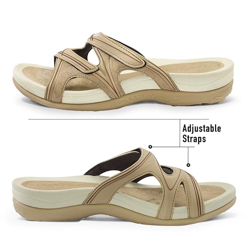 Image of Gold Pigeon Shoes SIGNATURE Comfort Walking Slides Sandals for Women | Arch Support, Waterproof, Non-Slip