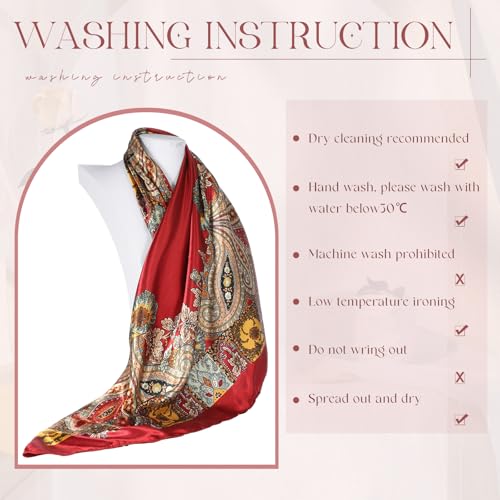 Sintege 3 Pcs 35 Inch Silk Head Scarf Large Square Neck Sleeping Hair Wrapping Satin for Women3