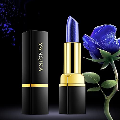 Yeweian 2 Pcs Magic Black Blue Lipstick Set, Shimmer Color Changing Lipstick(Blue Changed Into Pink,Black Change Into Brick Red), Natural Moisturizing Lip Balm Labiales Magicos Long Lasting Nutritious Lazy Lipstick For Women,Halloween Lipstick #TOP6